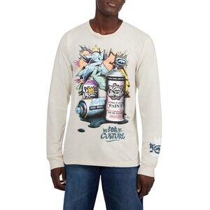 Thread Collective 50 Year Anniversary Of Hip Hop Men's  Crewneck T-Shirt Beige L